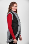 Long Sleevless Vest in Fur Lamb and Pure New Wool