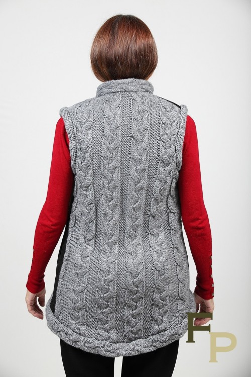 Gilet en Fourrure d'Agneau et Pure Laine Vierge