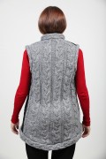 Long Sleevless Vest in Fur Lamb and Pure New Wool