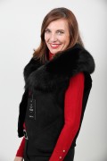 Short Sleevless Vest in Fox Fur and Lamb