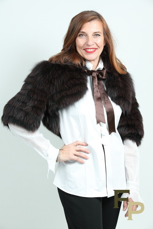 Boléro in Black and Brown Fox Fur