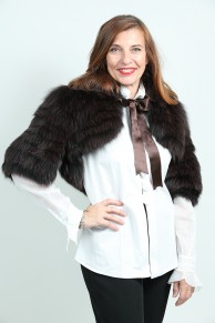 Boléro in Black and Brown Fox Fur