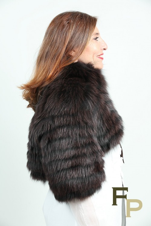 Boléro in Black and Brown Fox Fur
