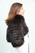 Boléro in Black and Brown Fox Fur