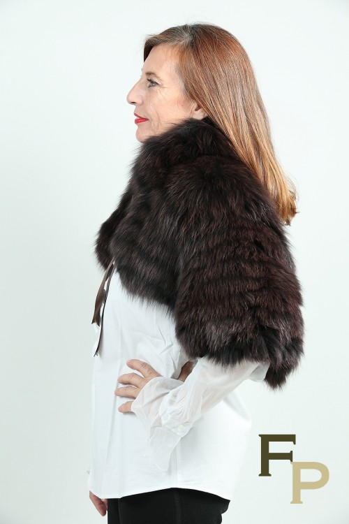 Boléro in Black and Brown Fox Fur