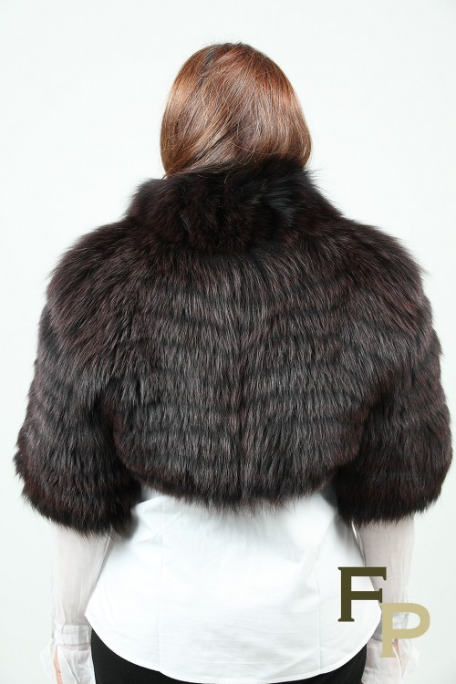 Boléro en Renard Marron et Noir