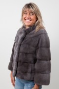 Smoked grey mink jacket