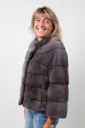 Smoked grey mink jacket