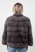 Smoked grey mink jacket