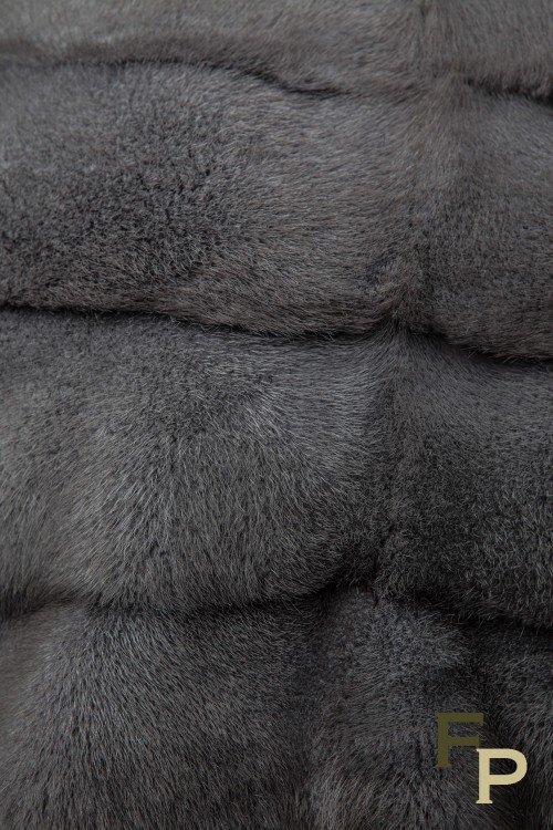 Veste de vison gris fumé