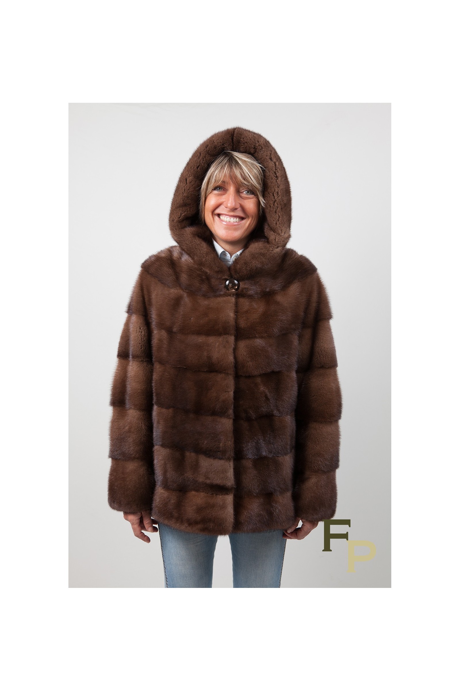 Veste Vintage En Vison Véritable Marron - Taille 38 - Occasion Très Bon état - Fourrure
