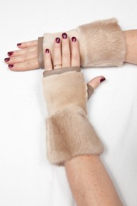 Mittens in Terra Mink and Leather