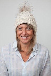 Ecru Cap with Finn Raccoon Fur Pompom