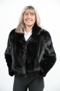 Black Mink Jacket with Crissy Collar