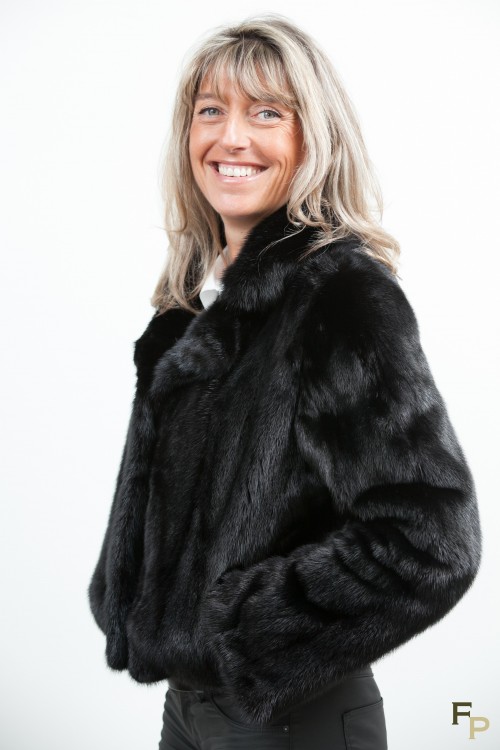 Black Mink Jacket with Crissy Collar