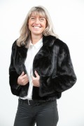 Black Mink Jacket with Crissy Collar