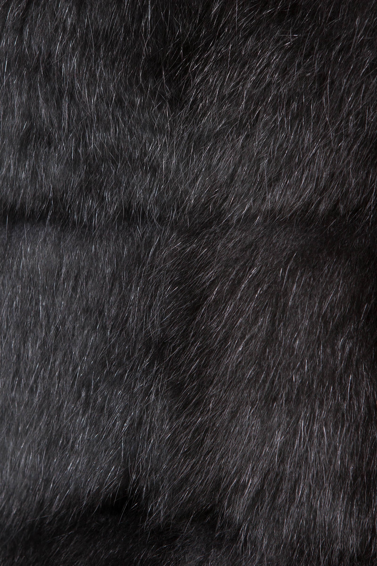 Veste Sans Manches En Renard Noir Et Cuir RIZAL – Taille 38/36 – Neuve Sans étiquette