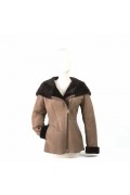 veste femme en agneau mérinos marron