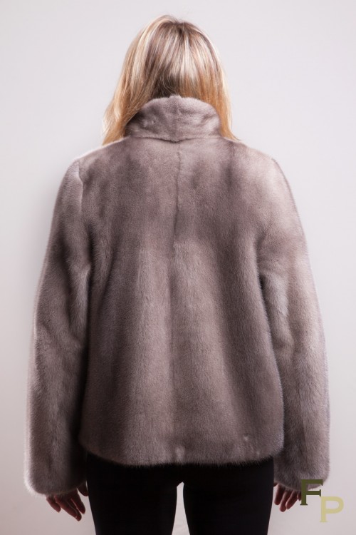 Veste de Vison Silver Blue en Pleine Peau