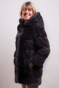 Titanium Mink Coatwith Hood signed Casiani