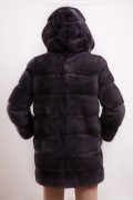 Titanium Mink Coatwith Hood signed Casiani