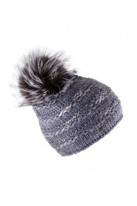 Bonnet "Lux" en Laine Gris avec Pompon de Finn Raccoon