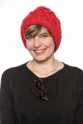 Red Woolen Cap "Courchevel" and Fox Fur Tassel