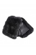 Mitaines en Fourrure de Lapin Gris
