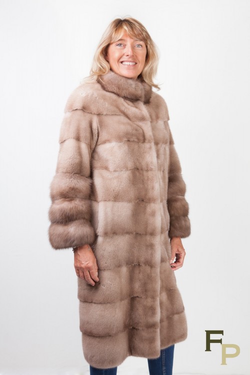 Pastel Mink and Martens Fur Coat