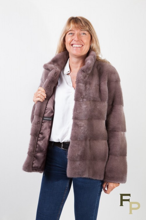 Veste de Vison Gris Iron