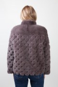 Brown "Checkered" Mink Jacket