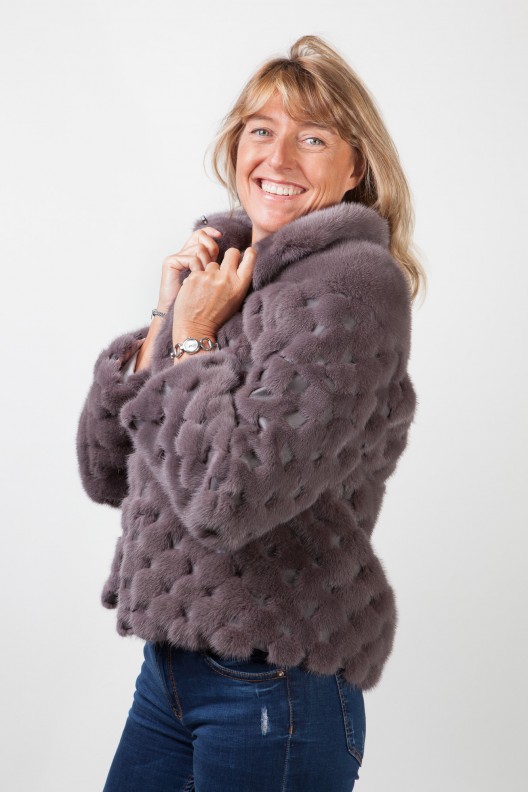Grey swirl deals faux fur coat