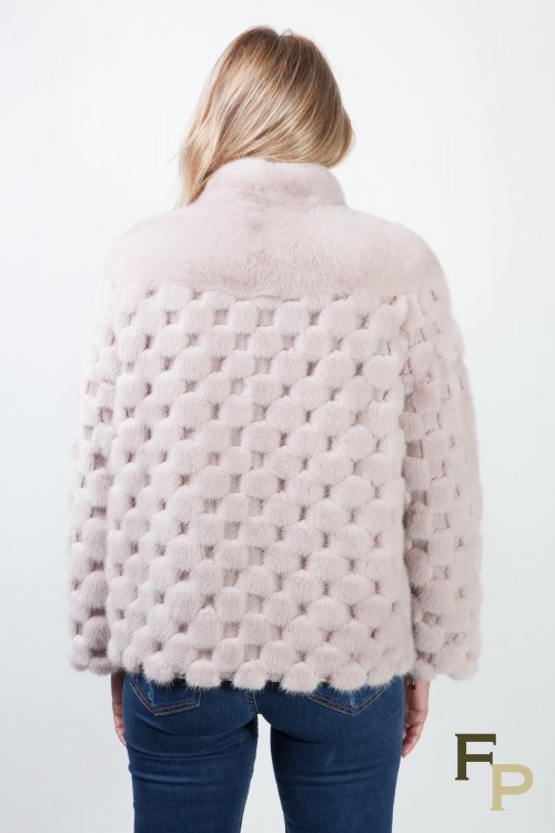 Grey "Checkered" Mink Jacket