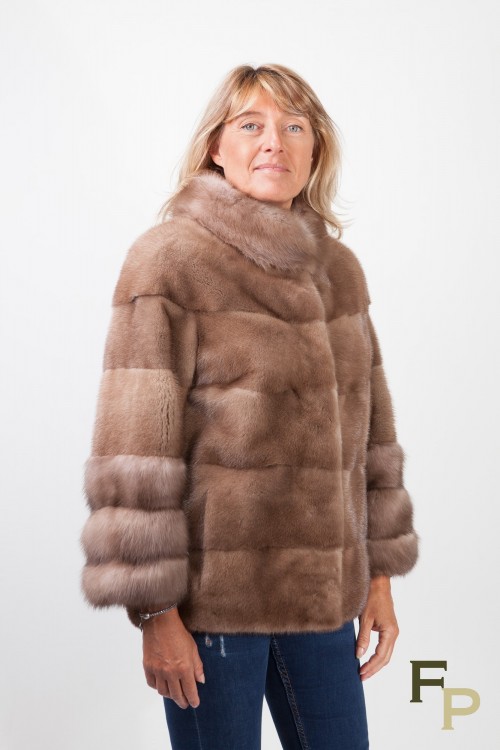 Pastel Mink and Martens Fur Jacket