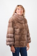 Pastel Mink and Martens Fur Jacket