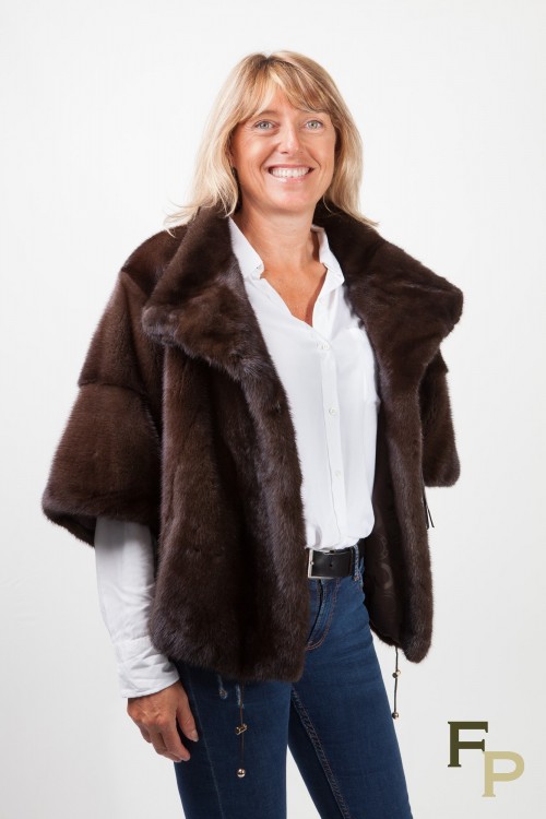 Veste de Vison Marron Fonçé