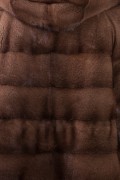 Brown Glow Mink Jacket with Hood 