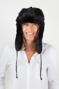 Black Rabbit Ear-Flap Fur Hat