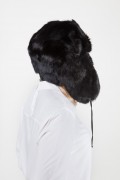 Black Rabbit Ear-Flap Fur Hat