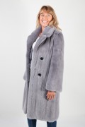 Crossover Coat in Gray Mink Fur