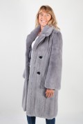 Manteau de Vison Croisé Gris Silver