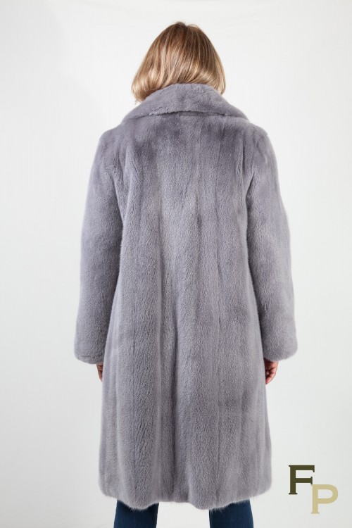 Manteau de Vison Crois&eacute; Gris Silver