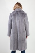 Crossover Coat in Gray Mink Fur