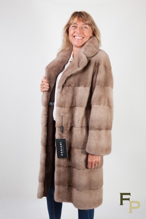 Long Pastel Mink Coat by Casiani