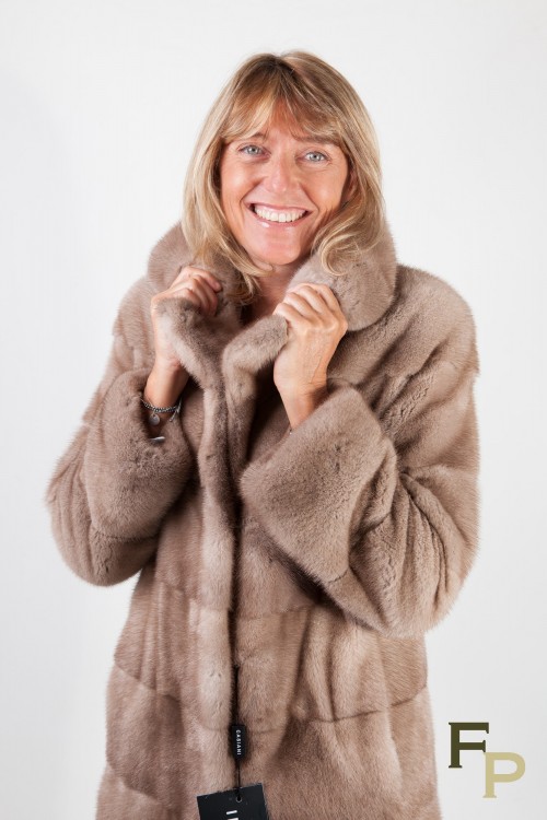 Long Pastel Mink Coat by Casiani