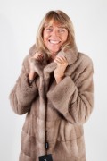 Long Pastel Mink Coat by Casiani