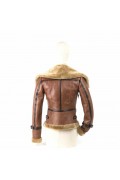 Bomber in Leather and Shearling Merino