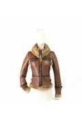Bomber in Leather and Shearling Merino