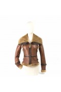 Bomber in Leather and Shearling Merino