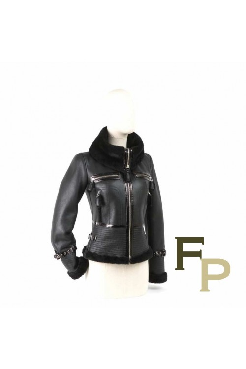 Black Sheepskin Merino Bomber